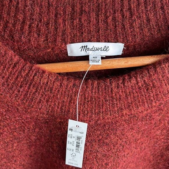 Madewell Havener Cable Knit Pullover Sweater Womens 4X Brown - Picture 3 of 9